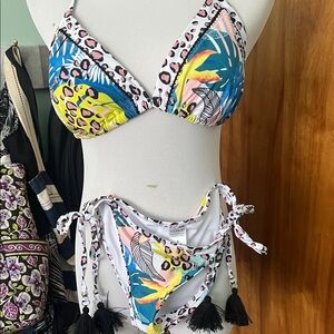 VENUS Leopard Print Bikini with Pink and Green Accents